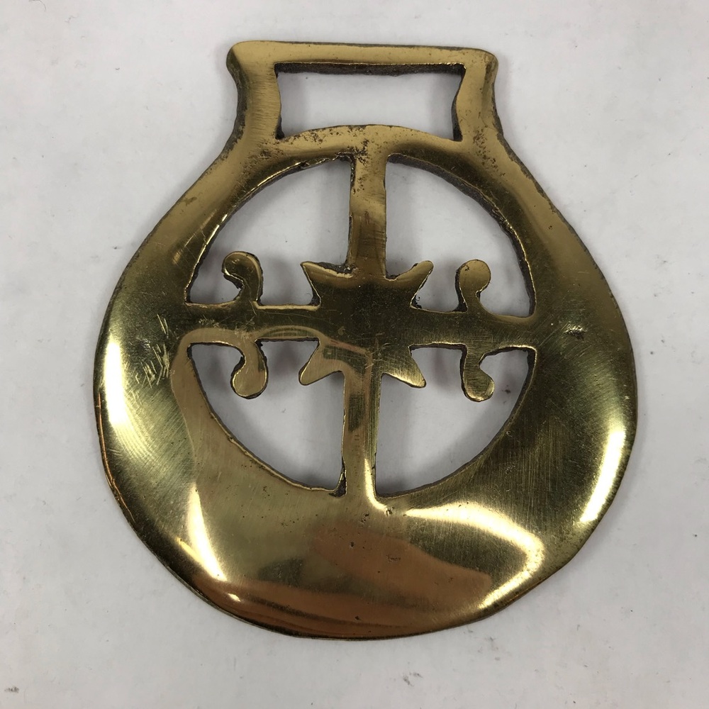 Brass Horse Equestrian Bridle Medallion
